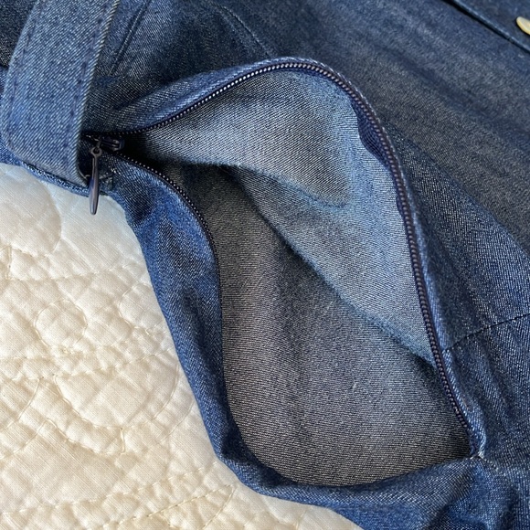 Talbots Cotton Shirtdress Denim Blue Women’s 8 Short Sleeves Western Classic - Picture 9 of 16